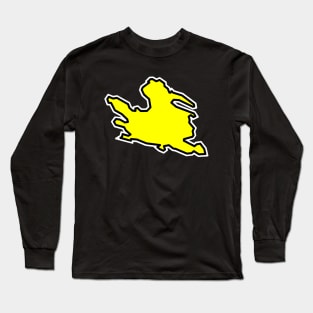 Mayne Island BC Silhouette - Lemon Yellow Flavour - Mayne Island Long Sleeve T-Shirt